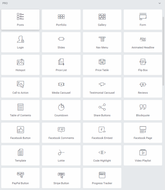 Elementor pro Widgets